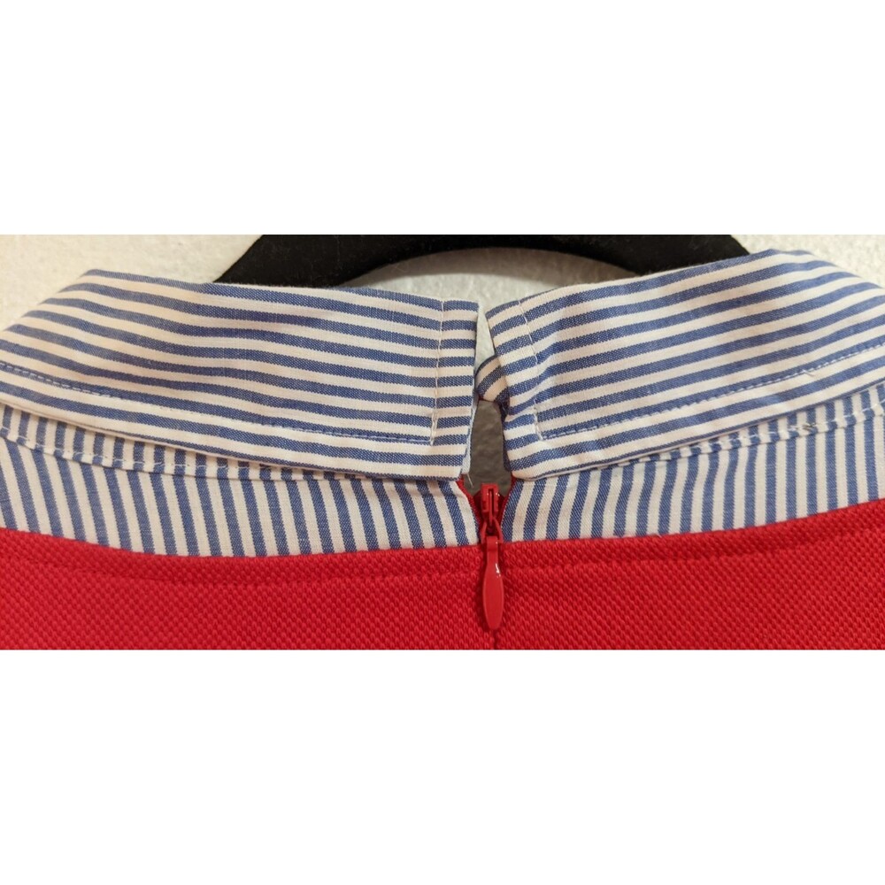 NEW~Women's TALBOTS Red Pique Cotton Layered Look Collared Shirt Dress Size 1X - Picture 11 of 16